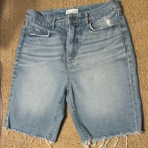 LOFT Light Blue Frayed Denim Shorts